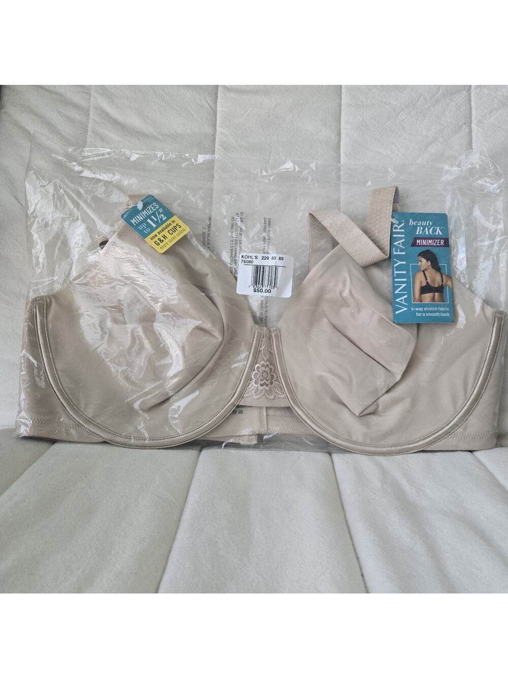 Vanity Fair Minimizer Bra Style 76080 Size 44D In Beige